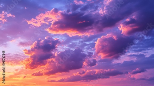 Vibrant Sunset Sky with Colorful Clouds