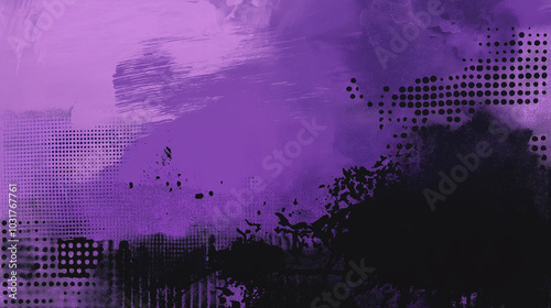 A dynamic abstract black and yellow background with brush strokes. AI generation.