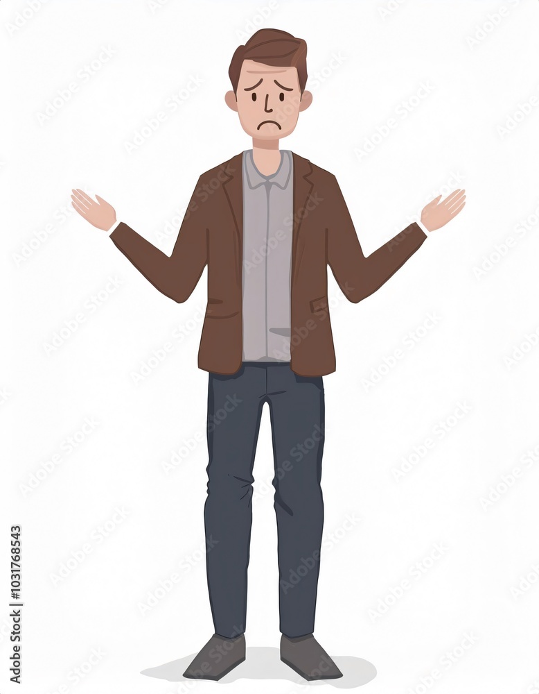 Sad businessman shrugging in frustration Sad businessman shrugging in frustration