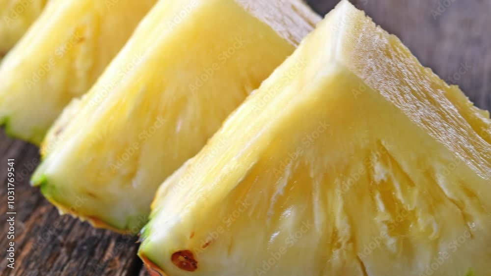 Sliced pineapple on wooden board, tropical fruit. Sliced pineapple on wooden board, tropical fruit.