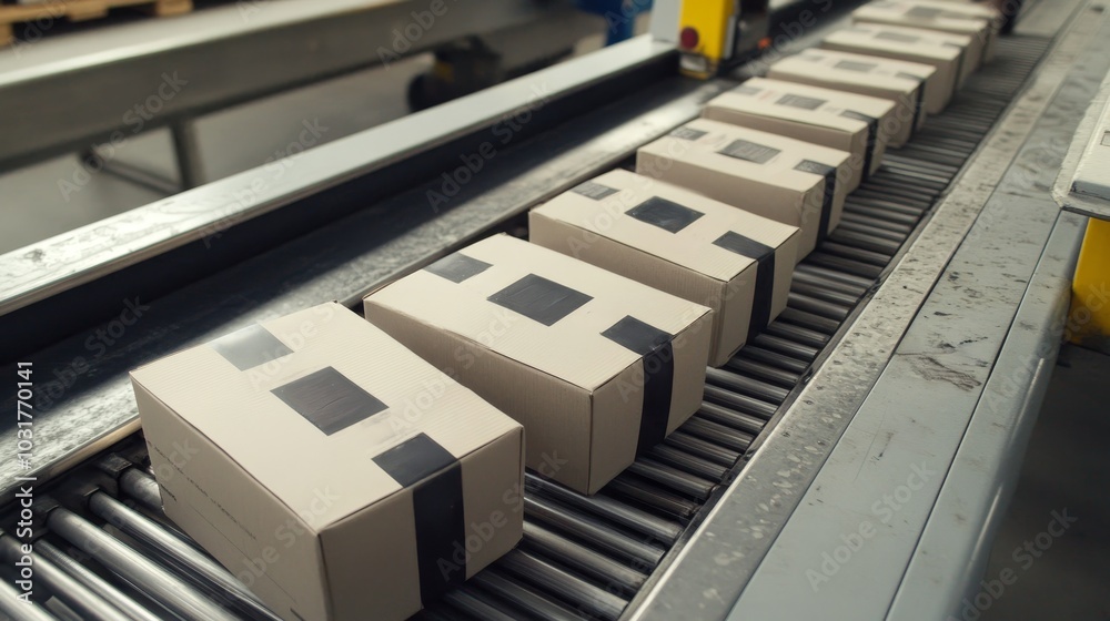 Fototapeta premium Efficient Packaging and Transportation in Modern Logistics