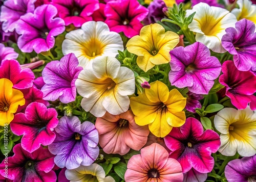 Vibrant Petunia Plants in Full Bloom - Colorful Floral Display for Garden and Home Decor