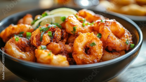 Crispy Fried Calamari in Bowl