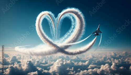 Wide-Angle View of Jet Performing Aerial Acrobatics with Turkish Flag Smoke Trail Against a Blue Sky – Dynamic and Dramatic Aerial Show photo