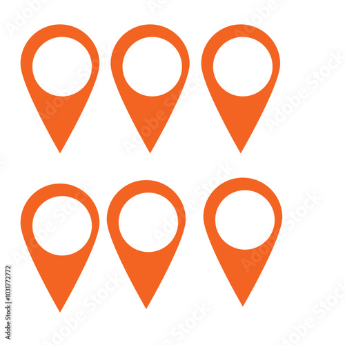 Free Download Location Pin Vector, GPS, Map Position Marker, Flat design and Outline elements, Red, Black (Editable) - GFXLoad