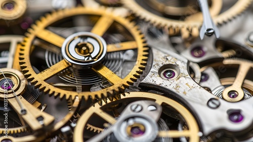 Intricate dismantled mechanical watch with detailed gears and springs on dark background, symbolizing precision and complexity in teardown analysis.