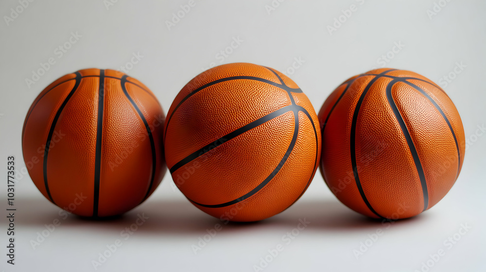 Three Basketball Balls in a Row. Three Basketball Balls in a Row.
