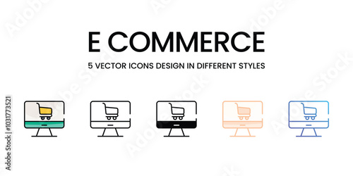 E Commerce vector icons set ready to use wed and mobile apps.