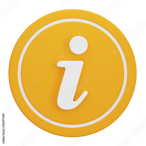 3D yellow information icon 