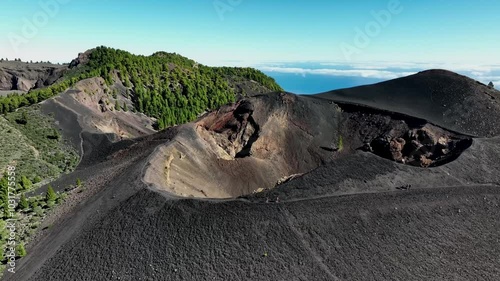 Aerial drone view of the landscape of La Palma, Canary Islands, Spain