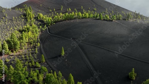 Aerial drone view of the landscape of La Palma, Canary Islands, Spain