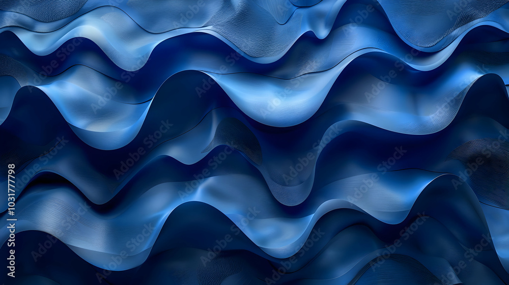Abstract 3D Blue Waves Background Abstract 3D Blue Waves Background