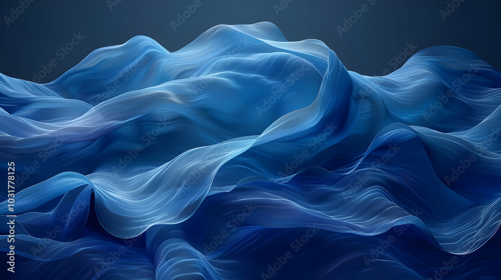 Obraz premium Abstract Blue Wave 3D Illustration