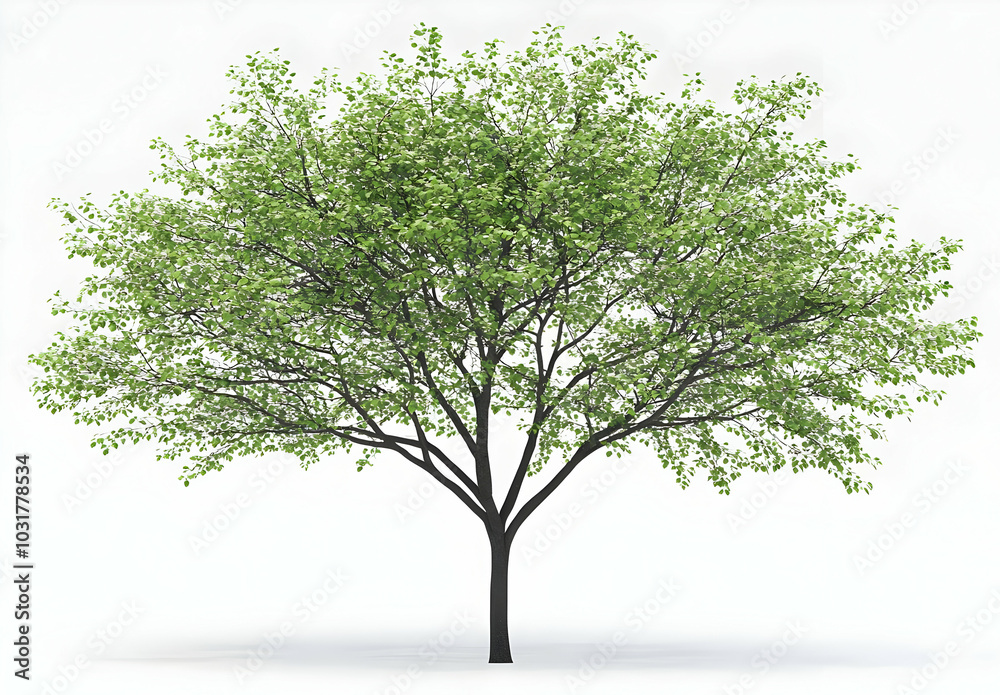 Obraz premium Green Tree Isolated on White Background.