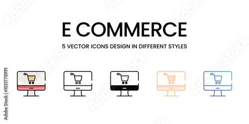 E commerce vector icons set ready to use wed and mobile apps.