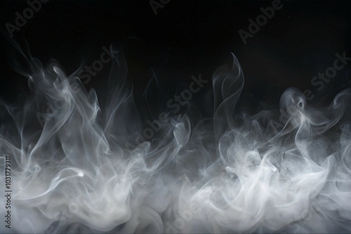 Dynamic Smoke Overlay Effect with Smoke Flowing Upward for Atmospheric Design on Transparent Background
