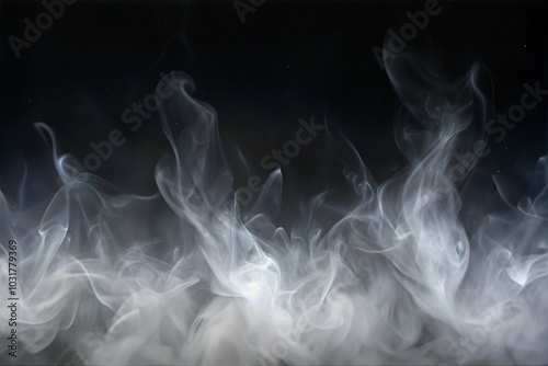 Dynamic Smoke Overlay Effect with Smoke Flowing Upward for Atmospheric Design on Transparent Background