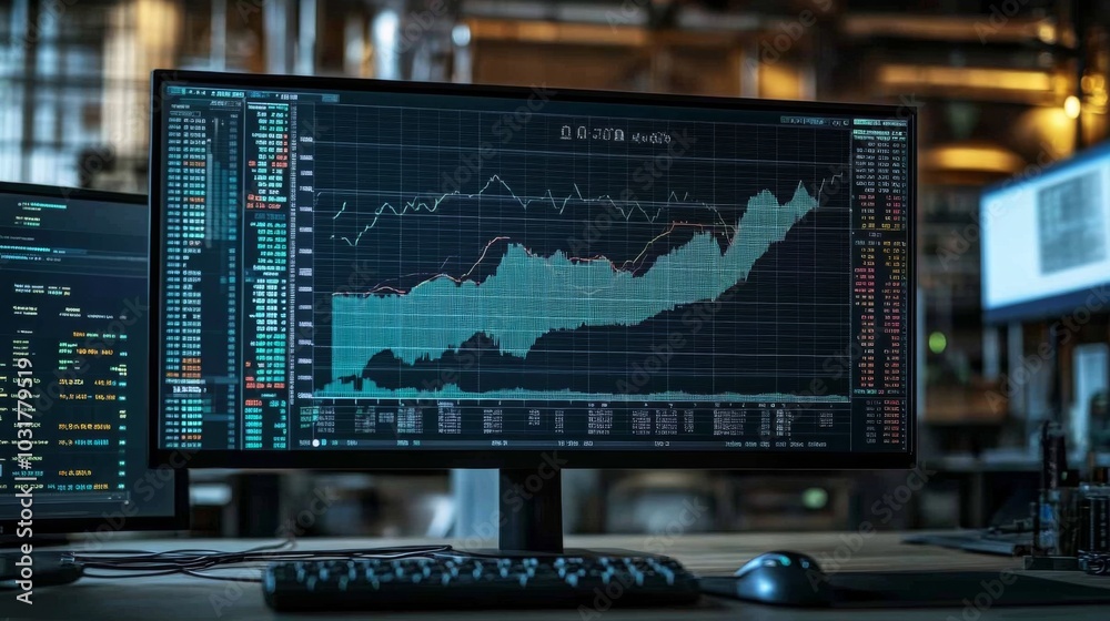 Stock Market Analysis on Computer Screen Stock Market Analysis on Computer Screen