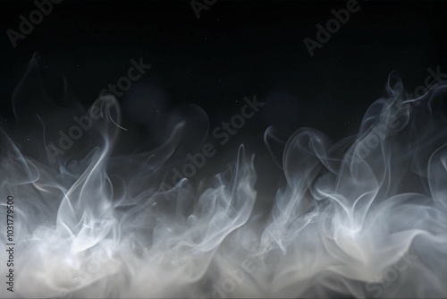 Dynamic Smoke Overlay Effect with Smoke Flowing Upward for Atmospheric Design on Transparent Background