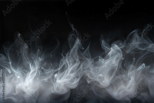 Dynamic Smoke Overlay Effect with Smoke Flowing Upward for Atmospheric Design on Transparent Background