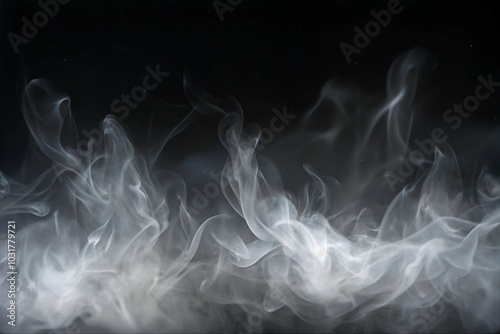 Dynamic Smoke Overlay Effect with Smoke Flowing Upward for Atmospheric Design on Transparent Background