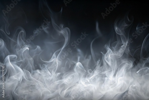 Dynamic Smoke Overlay Effect with Smoke Flowing Upward for Atmospheric Design on Transparent Background