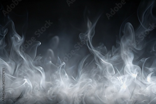 Dynamic Smoke Overlay Effect with Smoke Flowing Upward for Atmospheric Design on Transparent Background