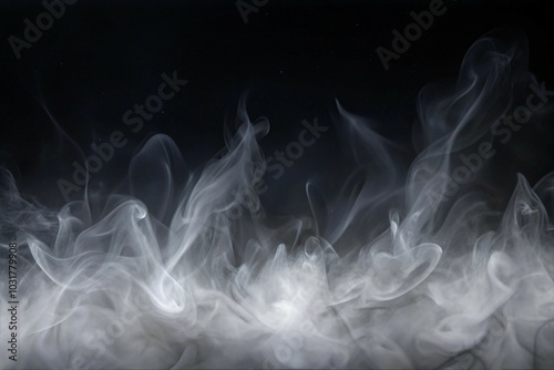 Dynamic Smoke Overlay Effect with Smoke Flowing Upward for Atmospheric Design on Transparent Background