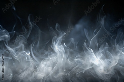 Dynamic Smoke Overlay Effect with Smoke Flowing Upward for Atmospheric Design on Transparent Background