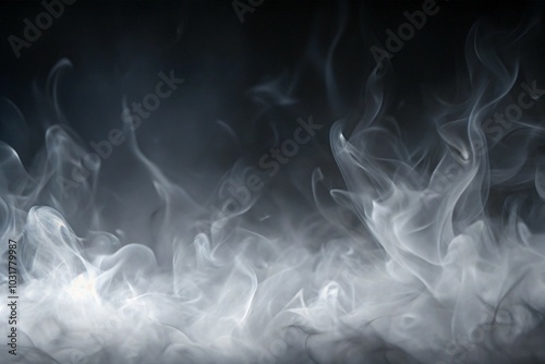 Dynamic Smoke Overlay Effect with Smoke Flowing Upward for Atmospheric Design on Transparent Background