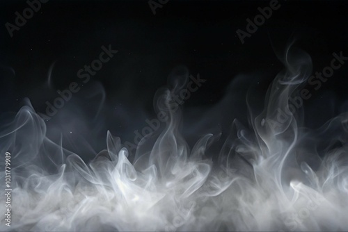 Dynamic Smoke Overlay Effect with Smoke Flowing Upward for Atmospheric Design on Transparent Background