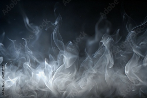 Dynamic Smoke Overlay Effect with Smoke Flowing Upward for Atmospheric Design on Transparent Background