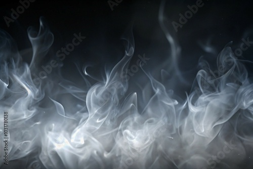 Dynamic Smoke Overlay Effect with Smoke Flowing Upward for Atmospheric Design on Transparent Background