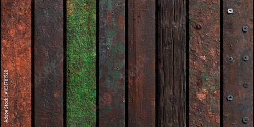 Rustic Wood and Metal Texture Background Grunge Vintage Industrial Design