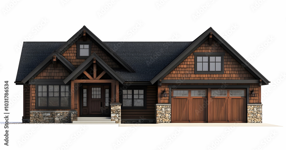 Modern Cabin Home Exterior. Modern Cabin Home Exterior.