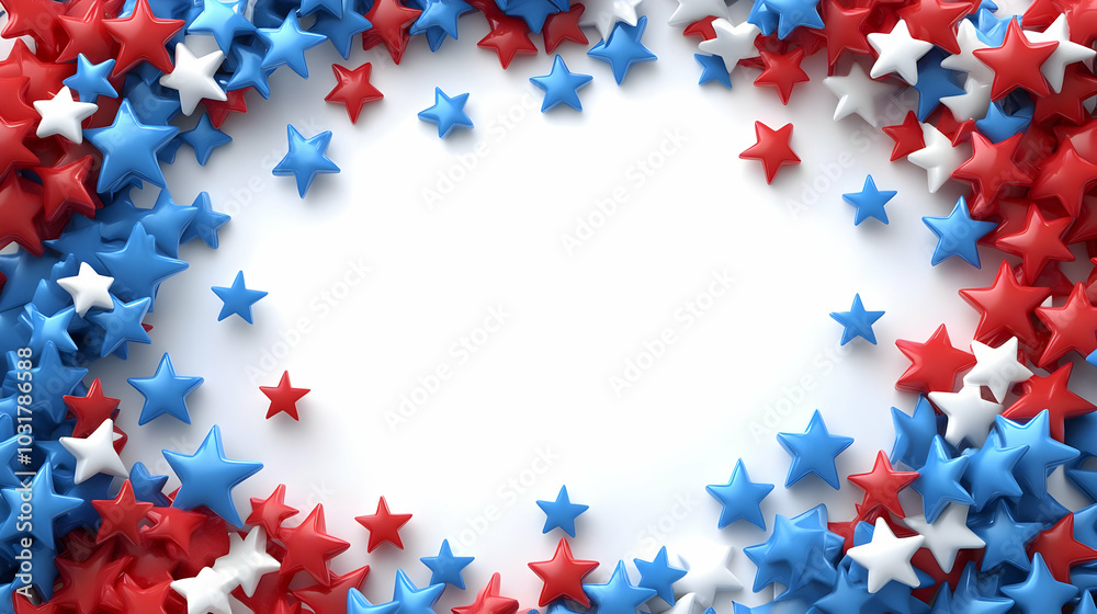 Red White and Blue Stars Border Red White and Blue Stars Border