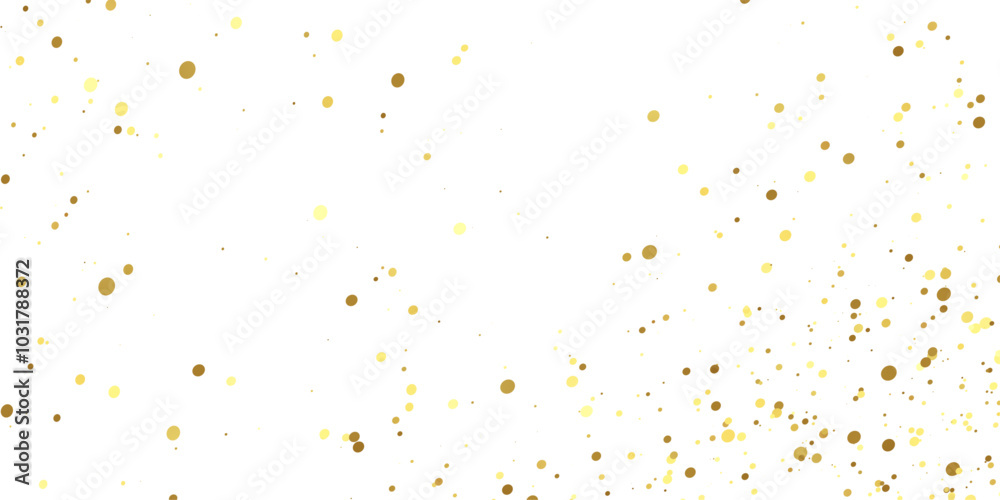 Abstract Golden doted glitter on transparent background. Luxury sparkling confetti. Celebration falling doted gold glitter. Vector illustration.gold, luxury, isolated, light, background, white, vector