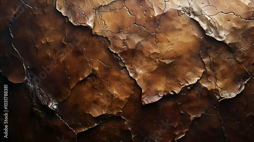 Cracked Brown Abstract Background Texture