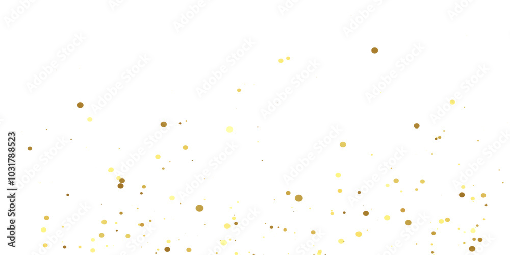 Abstract Golden doted glitter on transparent background. Luxury sparkling confetti. Celebration falling doted gold glitter. Vector illustration.gold, luxury, isolated, light, background, white, vector