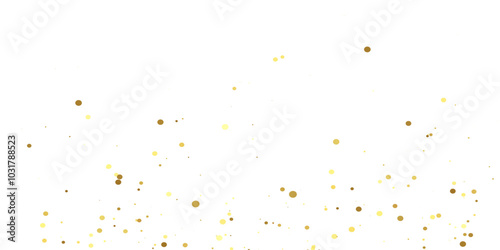 Abstract Golden doted glitter on transparent background. Luxury sparkling confetti. Celebration falling doted gold glitter. Vector illustration.gold, luxury, isolated, light, background, white, vector