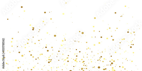 Abstract Golden doted glitter on transparent background. Luxury sparkling confetti. Celebration falling doted gold glitter. Vector illustration.gold, luxury, isolated, light, background, white, vector