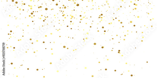 Abstract Golden doted glitter on transparent background. Luxury sparkling confetti. Celebration falling doted gold glitter. Vector illustration.gold, luxury, isolated, light, background, white, vector