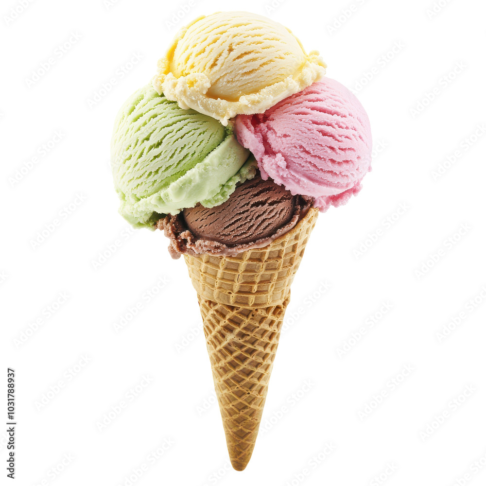 Delicious Ice Cream Cone for Summer Treats Transparent Background Delicious Ice Cream Cone for Summer Treats Transparent Background