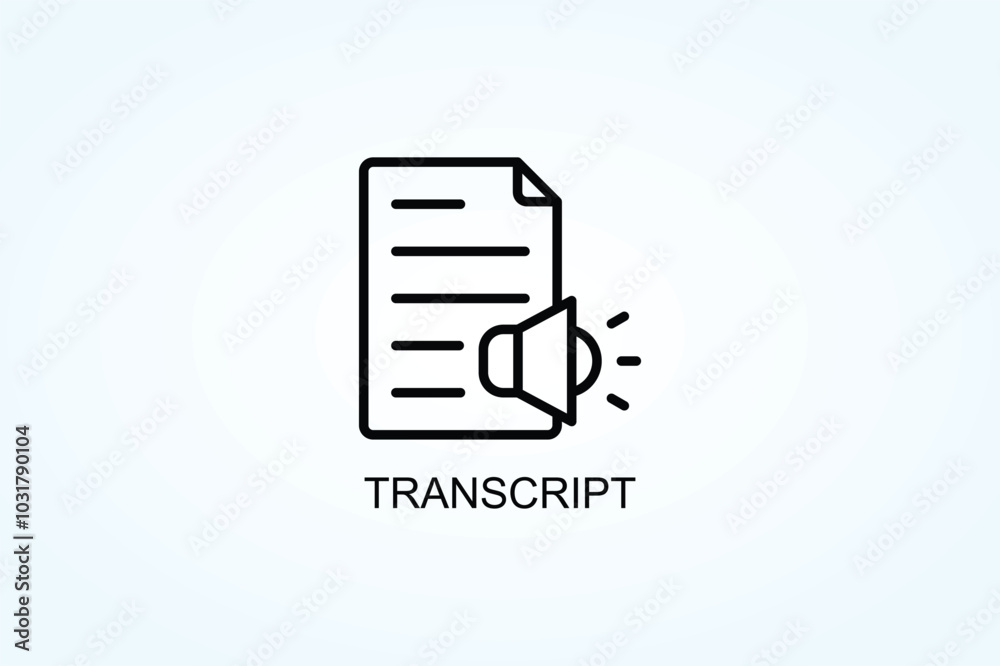 Transcript Vector Or Logo Sign Symbol Illustration Transcript Vector Or Logo Sign Symbol Illustration