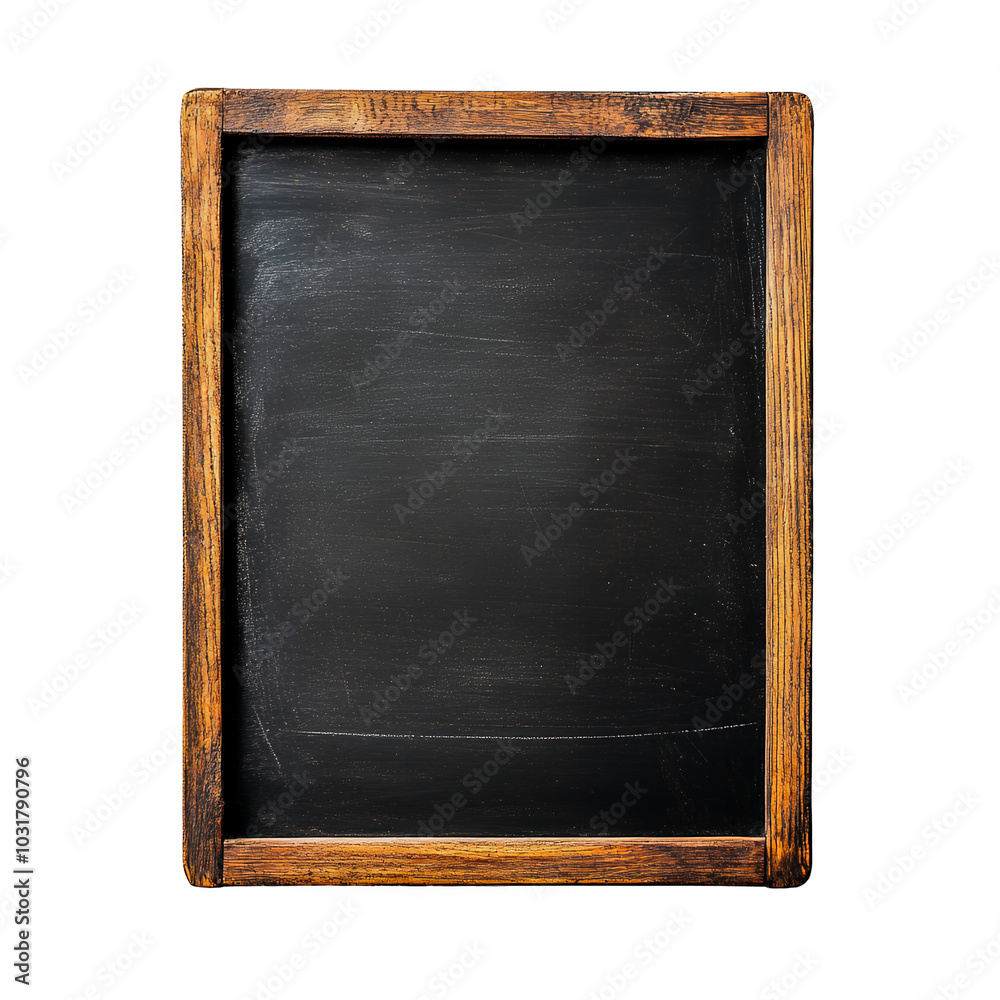Fototapeta premium Blackboard with Wooden Frame Isolated on Transparent Background