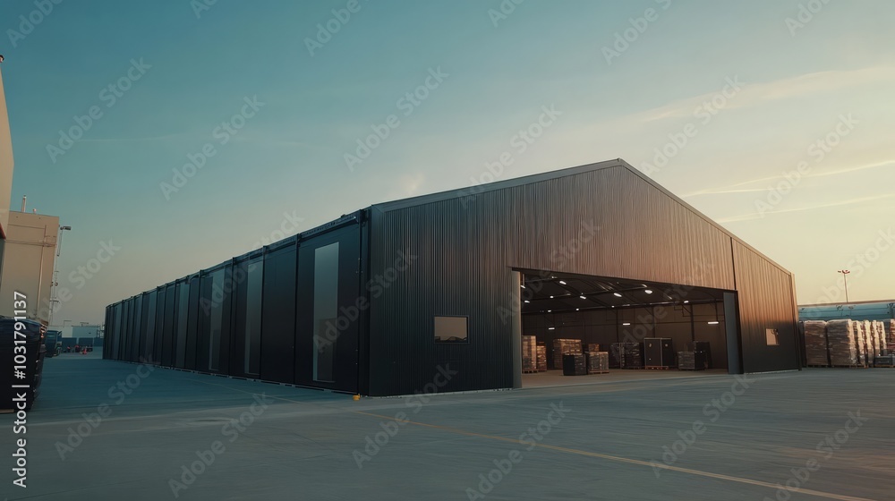 Obraz premium Modular Industrial Warehouse Tent