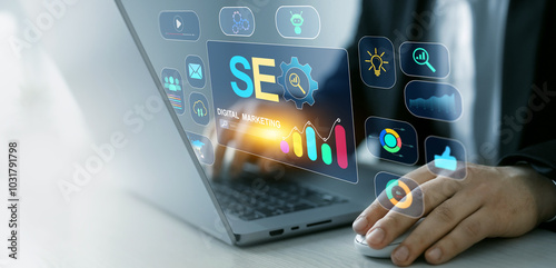Φωτογραφία Search engine optimization marketing and online traffic on website