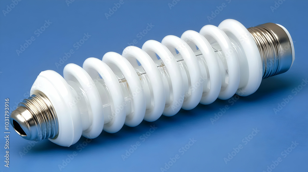 Close-up of a Compact Fluorescent Light Bulb. Close-up of a Compact Fluorescent Light Bulb.