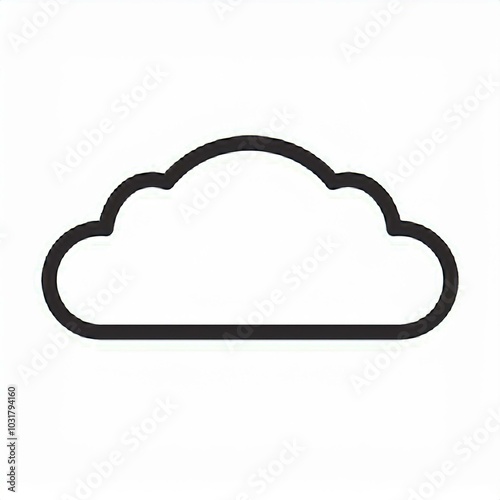 cloud black line icon isolated on white