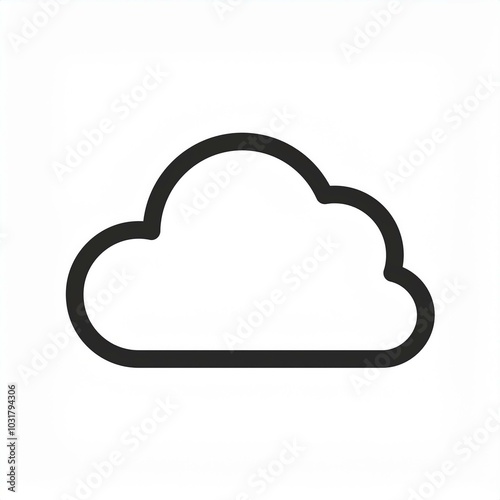 cloud black line icon isolated on white